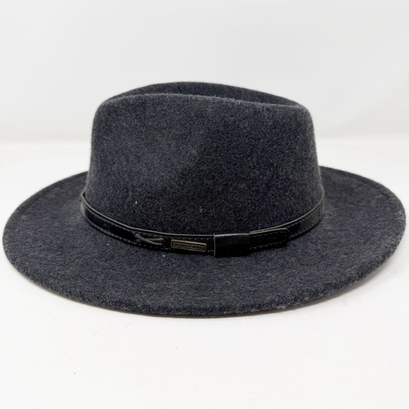 Pendleton Gray Teardrop Fedora 100% Wool Felt Hat Size M - Picture 3 of 8